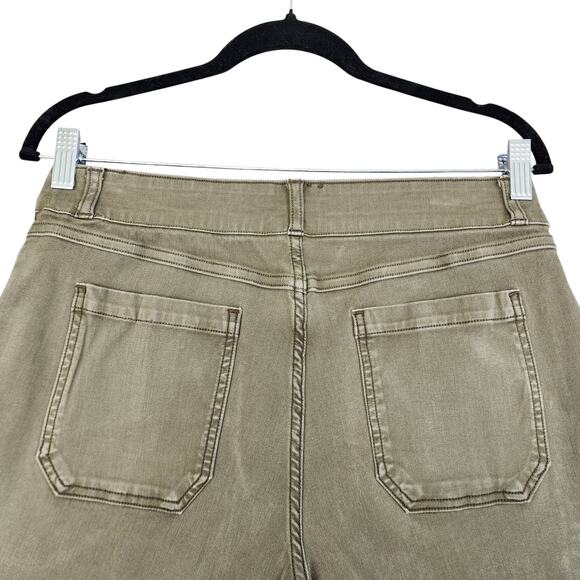 Spanx Womens 6 Inch Stretch Twill Shorts Size Medium Olive Green Pull On Shaping - Picture 6 of 11